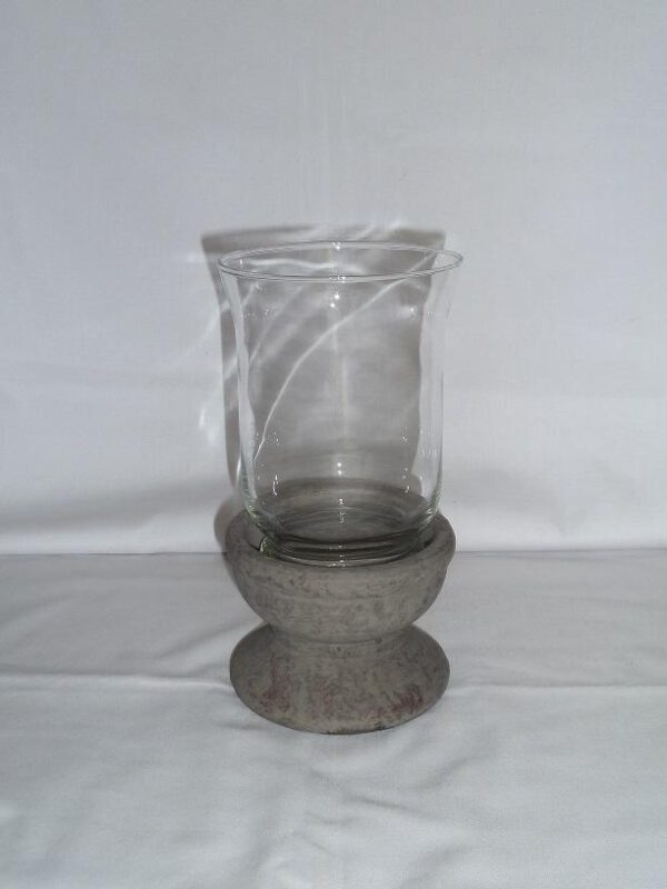 Windlicht Beton mit Glasaufsatz