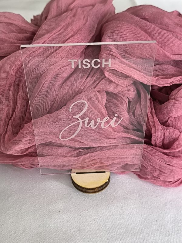 Tischnummer Acryl transparent