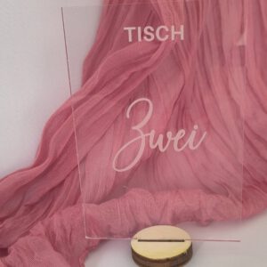 Tischnummer Acryl transparent