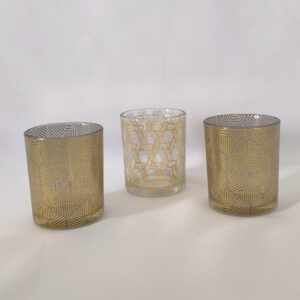 Windlicht gold mit Muster
